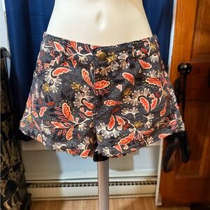 H&M Black Floral High Waist Women's Shorts
